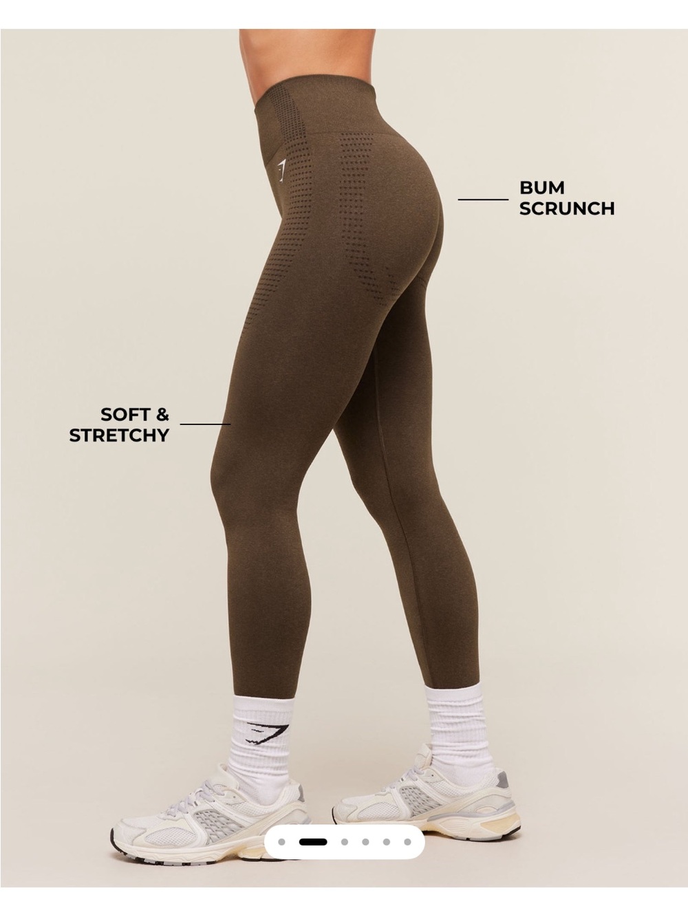Gymshark Vital Sculpt Seamless Legging in Espresso Marl- Like new - Picture 2 of 6